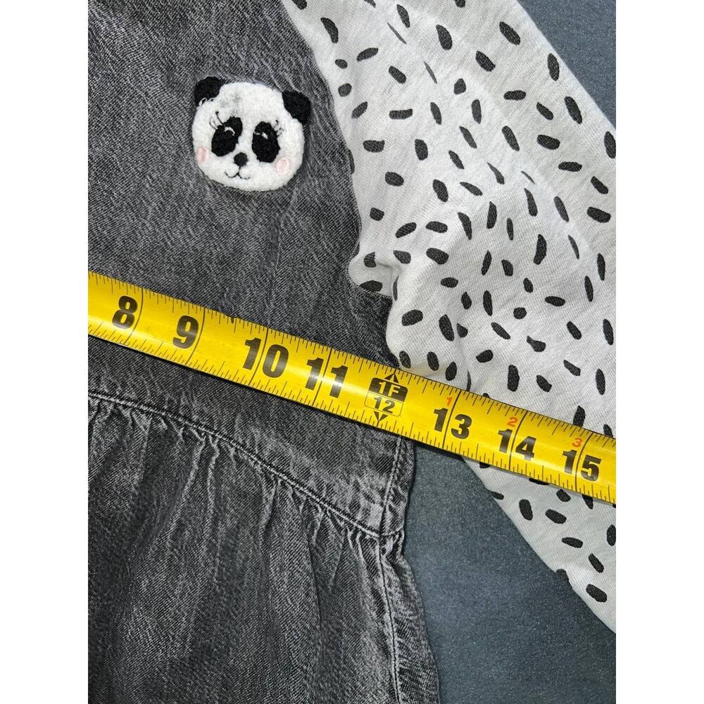 Next Monochrome cotton Panda Denim Raglan Dress 5 years A008651 - Picture 7 of 10